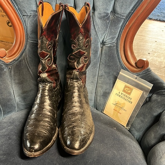 Men’s Lucchese ostrich boots - Picture 3 of 6